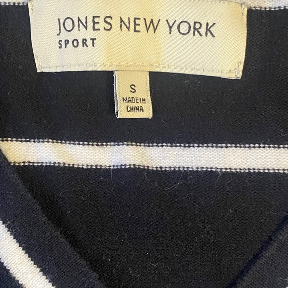 Jones New York cotton blend nautical stripes 3/4 length sleeve sweater. Sz S - Picture 12 of 16